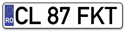 Placuta inmatriculare numar auto  CL-87-FKT, CL 87 FKT, CL87FKT