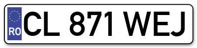 Placuta inmatriculare numar auto  CL-871-WEJ, CL 871 WEJ, CL871WEJ