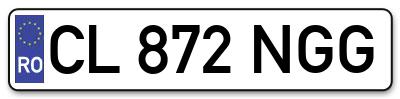 Placuta inmatriculare numar auto  CL-872-NGG, CL 872 NGG, CL872NGG