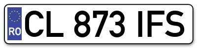 Placuta inmatriculare numar auto  CL-873-IFS, CL 873 IFS, CL873IFS