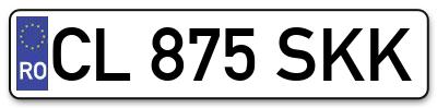 Placuta inmatriculare numar auto  CL-875-SKK, CL 875 SKK, CL875SKK