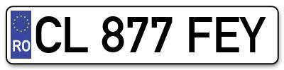 Placuta inmatriculare numar auto  CL-877-FEY, CL 877 FEY, CL877FEY