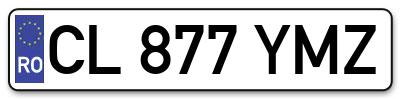 Placuta inmatriculare numar auto  CL-877-YMZ, CL 877 YMZ, CL877YMZ