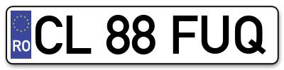 Placuta inmatriculare numar auto  CL-88-FUQ, CL 88 FUQ, CL88FUQ