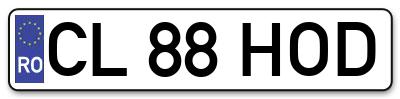 Placuta inmatriculare numar auto  CL-88-HOD, CL 88 HOD, CL88HOD