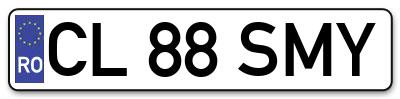 Placuta inmatriculare numar auto  CL-88-SMY, CL 88 SMY, CL88SMY