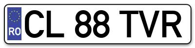 Placuta inmatriculare numar auto  CL-88-TVR, CL 88 TVR, CL88TVR