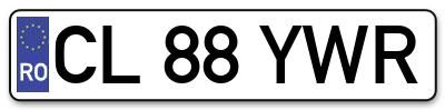 Placuta inmatriculare numar auto  CL-88-YWR, CL 88 YWR, CL88YWR