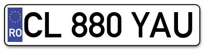 Placuta inmatriculare numar auto  CL-880-YAU, CL 880 YAU, CL880YAU