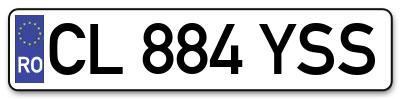 Placuta inmatriculare numar auto  CL-884-YSS, CL 884 YSS, CL884YSS