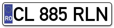 Placuta inmatriculare numar auto  CL-885-RLN, CL 885 RLN, CL885RLN