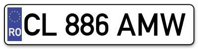 Placuta inmatriculare numar auto  CL-886-AMW, CL 886 AMW, CL886AMW