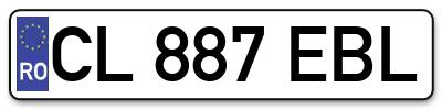 Placuta inmatriculare numar auto  CL-887-EBL, CL 887 EBL, CL887EBL
