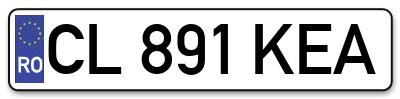 Placuta inmatriculare numar auto  CL-891-KEA, CL 891 KEA, CL891KEA