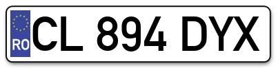 Placuta inmatriculare numar auto  CL-894-DYX, CL 894 DYX, CL894DYX