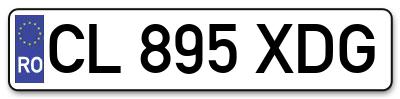 Placuta inmatriculare numar auto  CL-895-XDG, CL 895 XDG, CL895XDG
