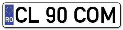 Placuta inmatriculare numar auto  CL-90-COM, CL 90 COM, CL90COM