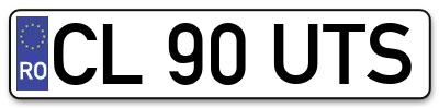 Placuta inmatriculare numar auto  CL-90-UTS, CL 90 UTS, CL90UTS