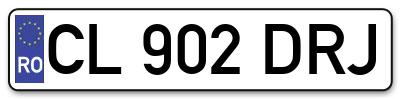 Placuta inmatriculare numar auto  CL-902-DRJ, CL 902 DRJ, CL902DRJ