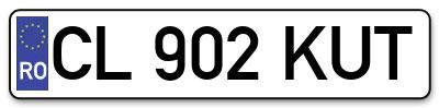 Placuta inmatriculare numar auto  CL-902-KUT, CL 902 KUT, CL902KUT