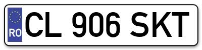 Placuta inmatriculare numar auto  CL-906-SKT, CL 906 SKT, CL906SKT