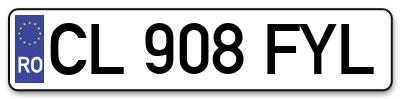 Placuta inmatriculare numar auto  CL-908-FYL, CL 908 FYL, CL908FYL