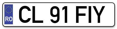 Placuta inmatriculare numar auto  CL-91-FIY, CL 91 FIY, CL91FIY