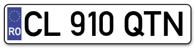 Placuta inmatriculare numar auto  CL-910-QTN, CL 910 QTN, CL910QTN