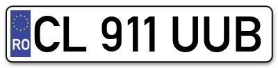 Placuta inmatriculare numar auto  CL-911-UUB, CL 911 UUB, CL911UUB