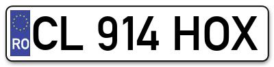 Placuta inmatriculare numar auto  CL-914-HOX, CL 914 HOX, CL914HOX