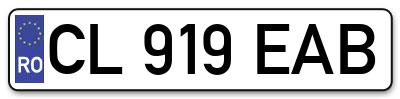 Placuta inmatriculare numar auto  CL-919-EAB, CL 919 EAB, CL919EAB
