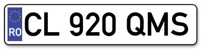 Placuta inmatriculare numar auto  CL-920-QMS, CL 920 QMS, CL920QMS