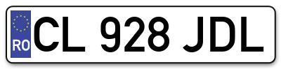 Placuta inmatriculare numar auto  CL-928-JDL, CL 928 JDL, CL928JDL