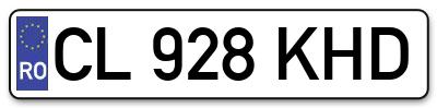 Placuta inmatriculare numar auto  CL-928-KHD, CL 928 KHD, CL928KHD