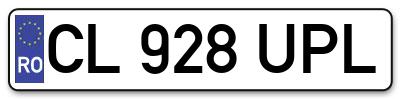 Placuta inmatriculare numar auto  CL-928-UPL, CL 928 UPL, CL928UPL