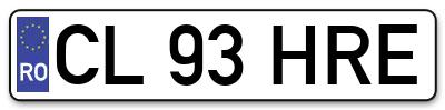 Placuta inmatriculare numar auto  CL-93-HRE, CL 93 HRE, CL93HRE