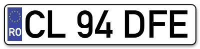 Placuta inmatriculare numar auto  CL-94-DFE, CL 94 DFE, CL94DFE