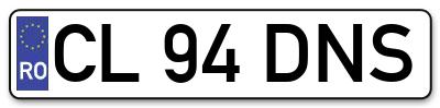 Placuta inmatriculare numar auto  CL-94-DNS, CL 94 DNS, CL94DNS