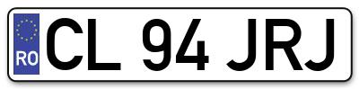 Placuta inmatriculare numar auto  CL-94-JRJ, CL 94 JRJ, CL94JRJ