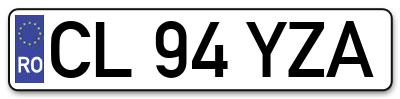 Placuta inmatriculare numar auto  CL-94-YZA, CL 94 YZA, CL94YZA