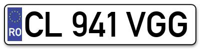 Placuta inmatriculare numar auto  CL-941-VGG, CL 941 VGG, CL941VGG