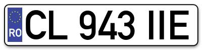 Placuta inmatriculare numar auto  CL-943-IIE, CL 943 IIE, CL943IIE