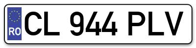 Placuta inmatriculare numar auto  CL-944-PLV, CL 944 PLV, CL944PLV