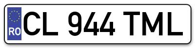 Placuta inmatriculare numar auto  CL-944-TML, CL 944 TML, CL944TML