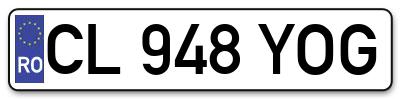 Placuta inmatriculare numar auto  CL-948-YOG, CL 948 YOG, CL948YOG