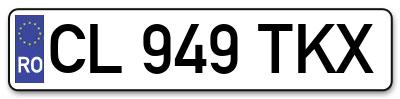 Placuta inmatriculare numar auto  CL-949-TKX, CL 949 TKX, CL949TKX