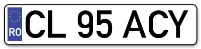 Placuta inmatriculare numar auto  CL-95-ACY, CL 95 ACY, CL95ACY