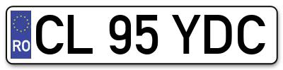 Placuta inmatriculare numar auto  CL-95-YDC, CL 95 YDC, CL95YDC