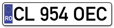 Placuta inmatriculare numar auto  CL-954-OEC, CL 954 OEC, CL954OEC