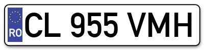 Placuta inmatriculare numar auto  CL-955-VMH, CL 955 VMH, CL955VMH